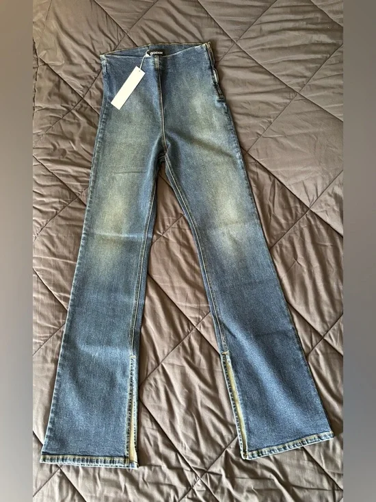 EB Denim Split Boot-Cut Denim Leggings NWT Size L - Picture 6 of 13